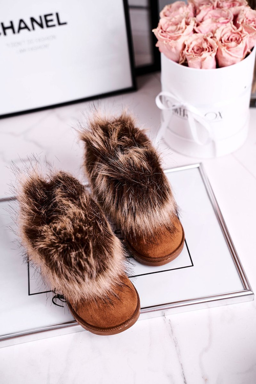 Children's Snow Boots With Eco Fur Camel Ariana