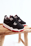 Children's Leather Sports Shoes Black and Red Marisa