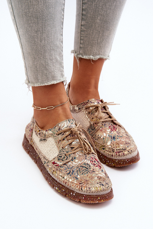 Półbuty Wzorzyste Damskie Maciejka 06347-04 Beżowe