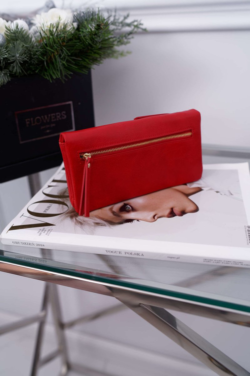 Women's Wallet Large Red with Latch