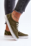 Women's Classic Dark Green Canvas Sneakers Olvali