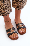 Flat Women's Flip-Flops Made of Eco Leather Sergio Leone SK077H Black