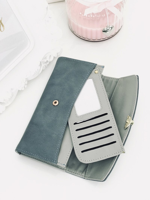 Large Ladies Blue Wallet with Heart