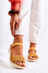 Women's Comfortable Sandals With Velcro Yellow Sidney