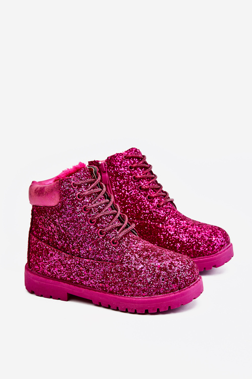 Children's Insulated Glitter Boots Fuchsia Mermaid