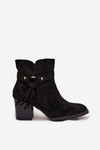 Women's ankle boots with fringe on heel Black Rosabella