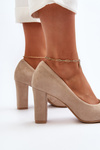 Zazoo 2453/OS Suede Pumps with Heart Cappuccino