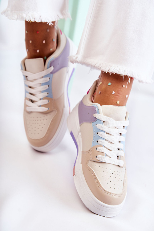 Women's Sport Leather Shoes Beige Francis