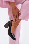 Leather Heels On A Heel Black Gregosa