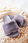 Rubber Moulded Slippers With Eco Fur Grey Emmie