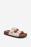 Women's Slip-On Cork Sole Sandals White Cortina