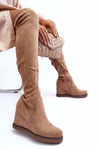 Platform Musketeer Boots in Suede Beige Mephal