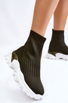 Women's High Sock Trainers Green Jovie