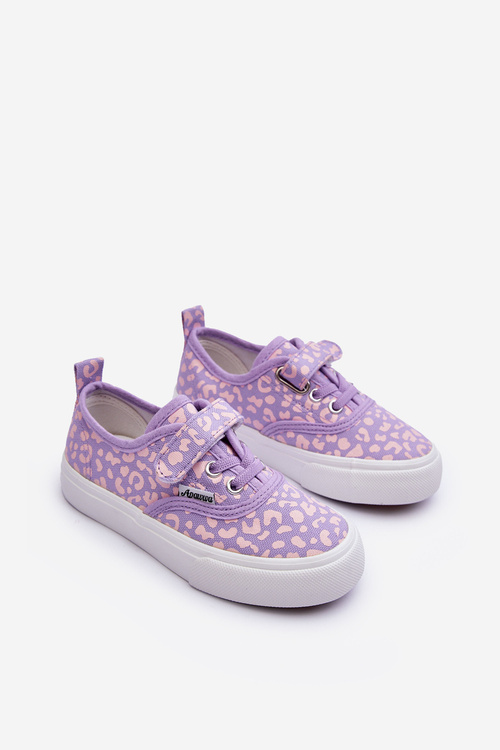 Kids Patterned Lace-up Trainers Violet Talirena