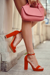 Classic Sandals On High Heels Orange Baleira