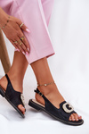 Women's Sandals With Decorative Detail Black S.Barski KV51-081