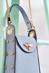 Small Women's Handbag With Ornament Blue Ellies