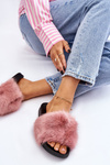 Women's Fur Slides Pink Kennet