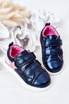 Children's Leather Sport Shoes With Rainbow Navy Blue Jasmine