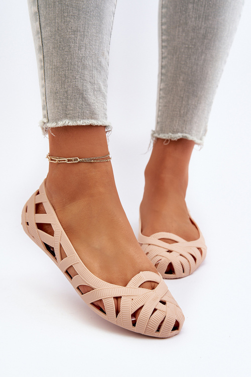 Women's Rubber Ballerina Flats Nude Salam