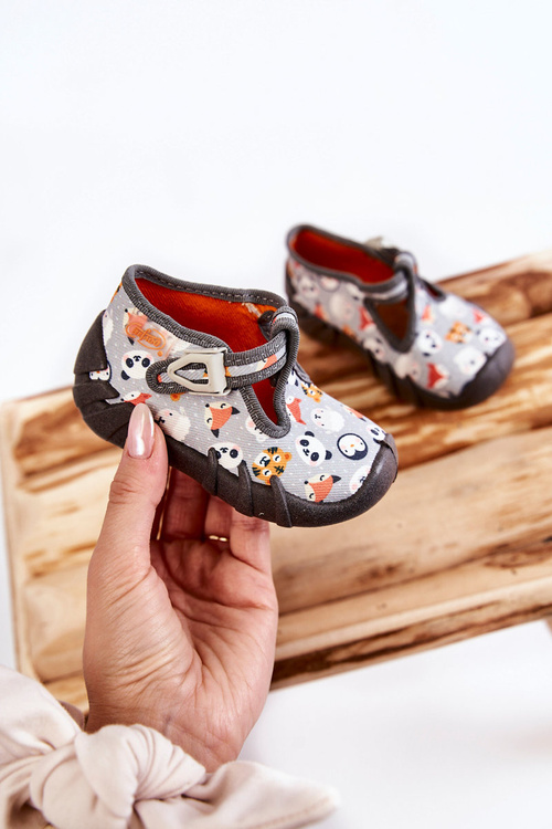 Shoes Befado slippers Animals 110P460 Grey