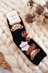 Women's Soft Warm Socks Teddy Bears Black
