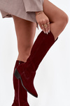Cowboy Boots Made of Natural Suede Lined Zazoo 4225 Burgundy