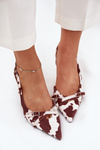 Pumps With Open Heel And Straps Patches White-Brown Ravira