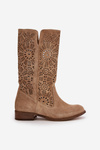 Suede Openwork Boots Lewski 3366/2Beige