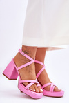 Sandały Modne Obcas Platforma Jasnoróżowe Secret Rose