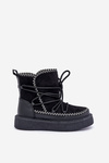 Women's Snow Boots With Embroidery On Platform Black Naleris