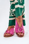 Flat Sandals With Decoration Pink Haliones