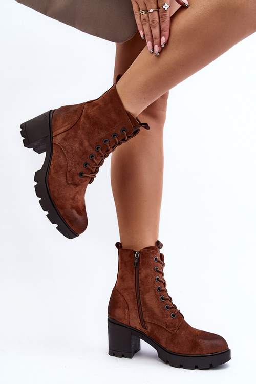 Women's Lace-Up Ankle Boots Brown Lunielle