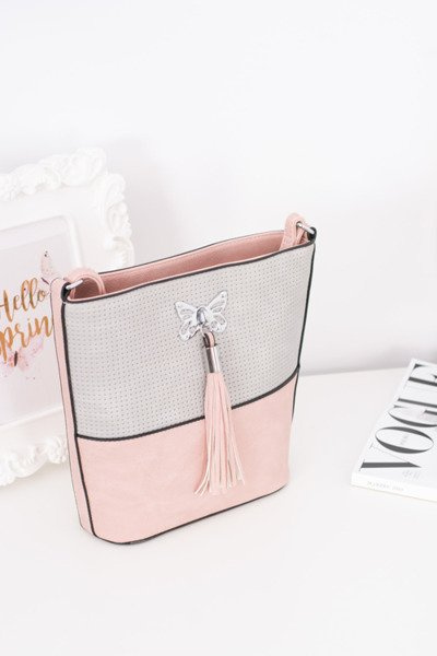 Women's Letter Bag with Tassel Powder Pink
