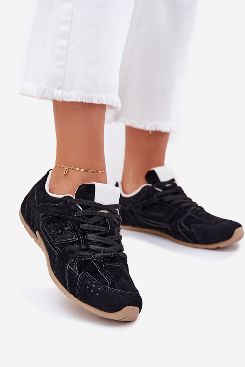 Women's Sports Shoes Made Of Eco Suede Black Dorella