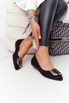 Suede Ballerinas With A Buckle Sergio Leone BL623 Black