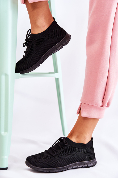 Sportowe Buty Damskie Wsuwane Czarne Sequro
