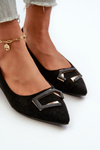Low-Heeled Pumps With Eco Suede Embellishment S.Barski KV27-034 Black