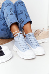Women's High Sneakers On A Chunky Sole Blue Trissy