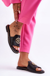 Women's Classic Flat Heel Sandals Black Larotte