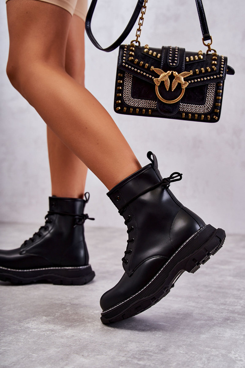 Fashionable Leather Boots Black Casso
