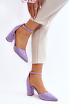 Suede Heel Pumps Violet Lexie