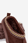 Children Youth Snow Boots With Embroidery On Platform Chocolate Jolisse