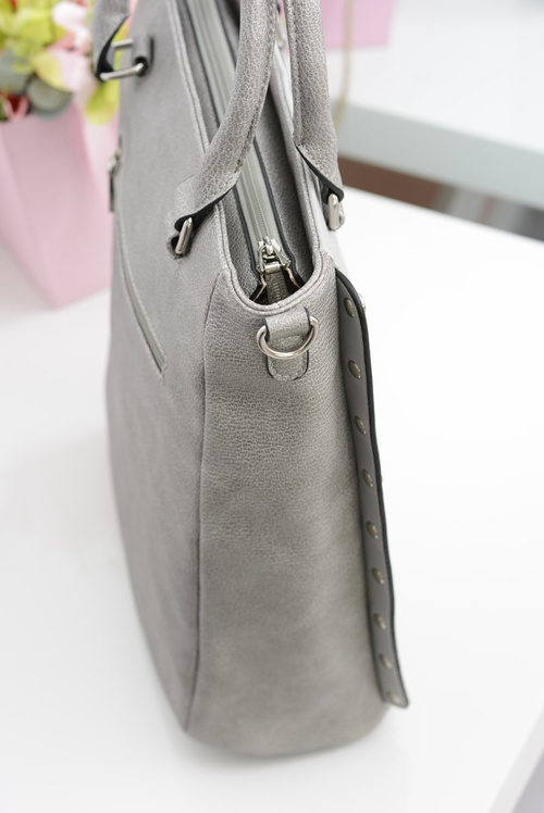 Monnari Grey Classic Urban Bag with Rivets