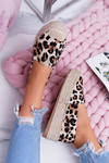 Brązowe Wsuwane Espadryle Panterkowe Zadie