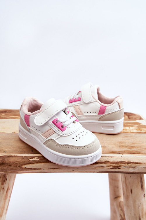 Classic Children's Sports Shoes White and Pink Marlin