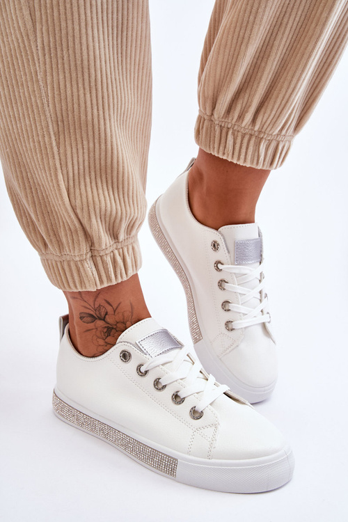 Women's Low Sneakers With Jets White-Silver Demira
