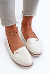 White Women's Flat Moccasins Enzla
