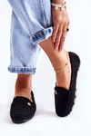 Women's Suede Loafers Black Clona
