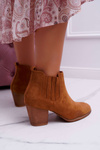 Women's Heeled Boots Suede Camel Gomen